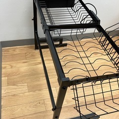 🉐美品　水切りラック🉐キッチンラック　シンク上　シンク　水切りカゴ　キッチン収納　伸縮　65cmの画像