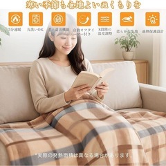 【新品未使用/2点あり】電気毛布 掛け敷毛布 140*80CM 8段階温度調整 丸洗い可 省エネの画像