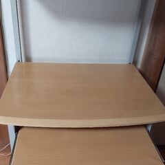 パソコンデスク 収納棚 スライド棚 省スペース  キャスター付きの画像