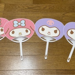 マイメロ とクロミ キャラクター 宇佐美コラボ うちわ 各2個 2セットの画像