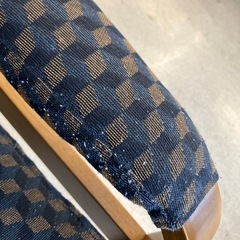 A2511-023 高座椅子 リクライニング可　チェック柄 キズ汚れ毛玉有りの画像