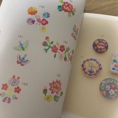 ブローチ小さな花刺繍の本の画像