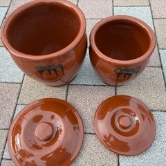 常滑焼 久松 かめ 丸壺蓋付 の画像