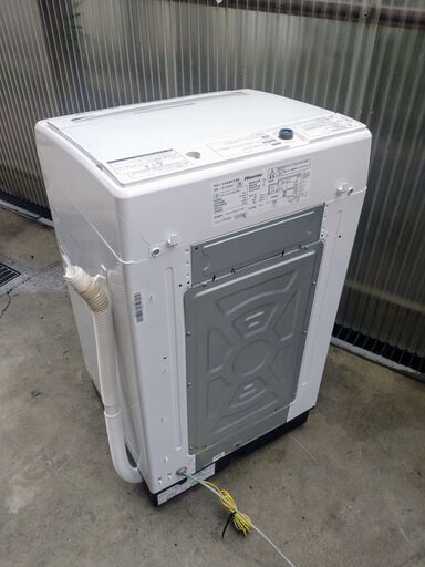 動作確認済み★美品 Hisenseハイセンス 縦型 上開き 洗濯乾燥容量8kg 114L 本体幅53cm 簡易乾燥 送風機能 全自動電気洗濯機 HW-DG80BK1 ホワイト 2024年製
