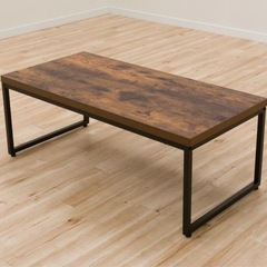 ニトリ　ダメージ風木目ローテーブル