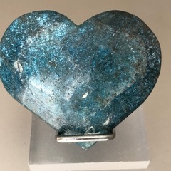 ブルーカルサイトハート型+台座の画像