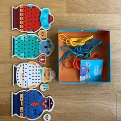 【子供おもちゃ】紐通し工作(アニマルレーシング)の画像