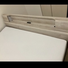 クイーンベットフレーム　ライトグレー＋エマスリープ　マッドレス　クイーンサイズ の画像