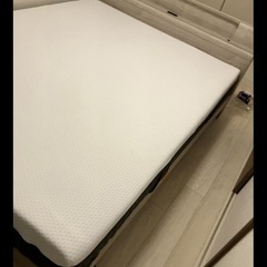 クイーンベットフレーム　ライトグレー＋エマスリープ　マッドレス　クイーンサイズ の画像