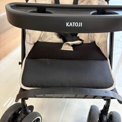 【藤枝】5000円で売ります！KATOJI 二人でゴー 2人乗りベビーカー ベージュの画像