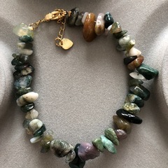 モスアゲート細石ブレスレットの画像