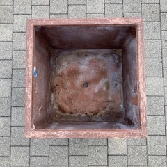 スクエア型ファイバークレイ鉢　テラコッタ風の画像