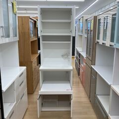 A-451【リユースのサカイ野々市店】ジモティ来店特価‼ 食器棚 ニトリ レジューム60 ホワイト クリーニング済みの画像