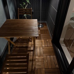 テーブル チェア2脚 セット売り！＋ウッドデッキの画像