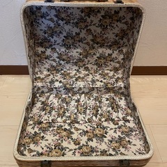 藤製 トランクバスケット 鍵付き 約45×37×15cmの画像