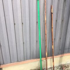 【引き取り限定。置き配。越前市】物干し竿　竹竿2本セット　伸縮3M位の画像