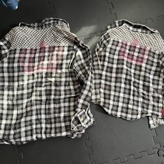 【BABYDOLL】120cm＆S チェックシャツ 2着セット 親子コーデ バラ売り可の画像