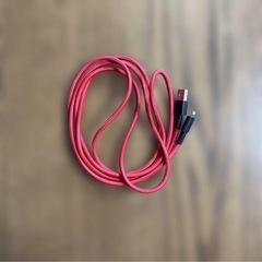 赤い編組充電ケーブル 2m USB- タイプAの画像