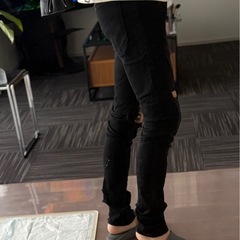 スキニーデニムブラック　ストレッチ加工の画像