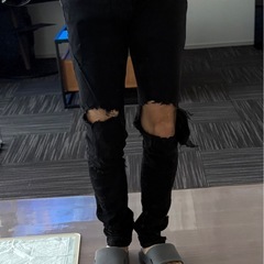 スキニーデニムブラック　ストレッチ加工の画像