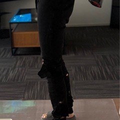 スキニーデニムブラック　ストレッチ加工の画像