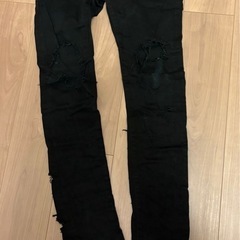 スキニーデニムブラック　ストレッチ加工の画像