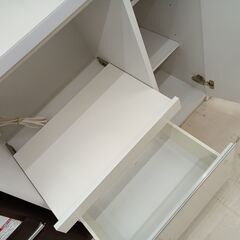 リユースのサカイ栃木店★ジモティ割あり★  食器棚 ホワイト W89×D45×H83.5 クリーニング済み TC11418の画像