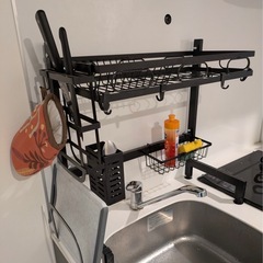 水切りラック 2段 シンク上　美品の画像