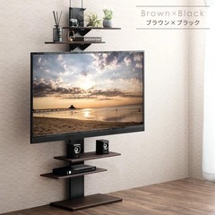 【使用2年・美品】突っ張り式テレビスタンド 32〜65V対応 上下左右首振り 壁寄せの画像