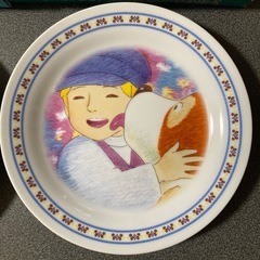 ☆未使用品 絵皿 2枚セット 世界名作劇場 あらいぐまラスカル、フランダースの犬の画像