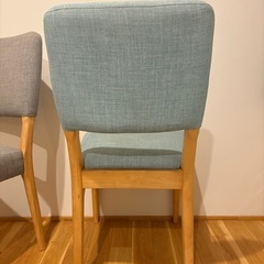 ノーチェ ダイニングチェア 2脚セット 北欧ナチュラル グレー×グリーン ファブリックの画像