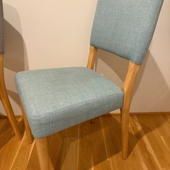 ノーチェ ダイニングチェア 2脚セット 北欧ナチュラル グレー×グリーン ファブリックの画像