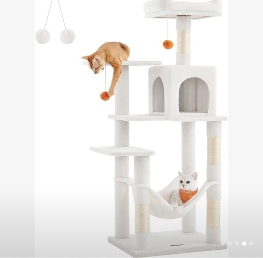 【美品】キャットタワー　ホワイト