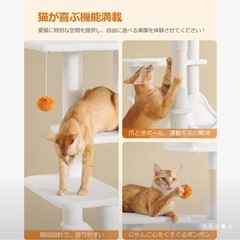 【美品】キャットタワー　ホワイトの画像