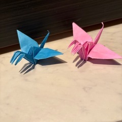 折り紙　三頭鶴の画像