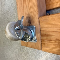 2511-029 木製台車 キャスター付き キズ汚れ有りの画像