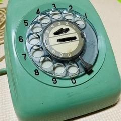 緑電話 日本電信電話公社 アンティーク昭和レトロ 電話機 インテリアの画像