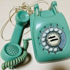 緑電話 日本電信電話公社 アンティーク昭和レトロ 電話機 インテリアの画像