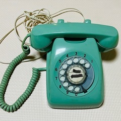 緑電話 日本電信電話公社 アンティーク昭和レトロ 電話機 インテリアの画像
