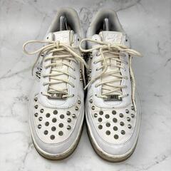 【希少】NIKE ナイキAF1 スタッズ付き 27 スニーカー レザー ホワイトの画像