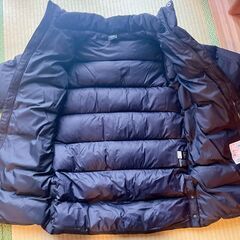 クリーニング済 THE NORTH FACE 黒 ロングコート レディース キッズ 140cmの画像