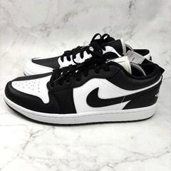 【新品】NIKE AJ1 ロー レア レザー 29 白 黒 Homageの画像