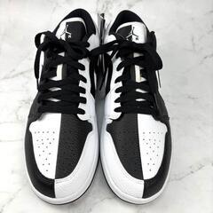 【新品】NIKE AJ1 ロー レア レザー 29 白 黒 Homageの画像