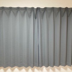 カーテン 1級遮光 グレー 8枚セット の画像