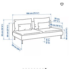 イケア　ソーデルハムン　ライトベージュソファ　　　　　の画像