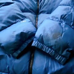クリーニング済 THE NORTH FACE ダウンジャケット ヌプシ 700 青 XLの画像