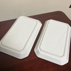 平皿 角皿 白 プレート 2枚の画像