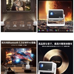 【新品未使用】プロジェクター 家庭用 小型 天井投影 135°回転・オートフォーカスの画像