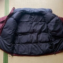 クリーニング済 ヌプシ 700FP ノースフェイス ダウンジャケット 赤/黒 Mの画像