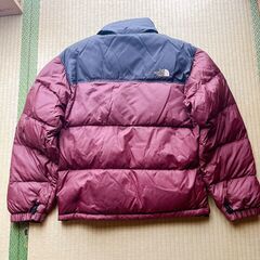 クリーニング済 ヌプシ 700FP ノースフェイス ダウンジャケット 赤/黒 Mの画像